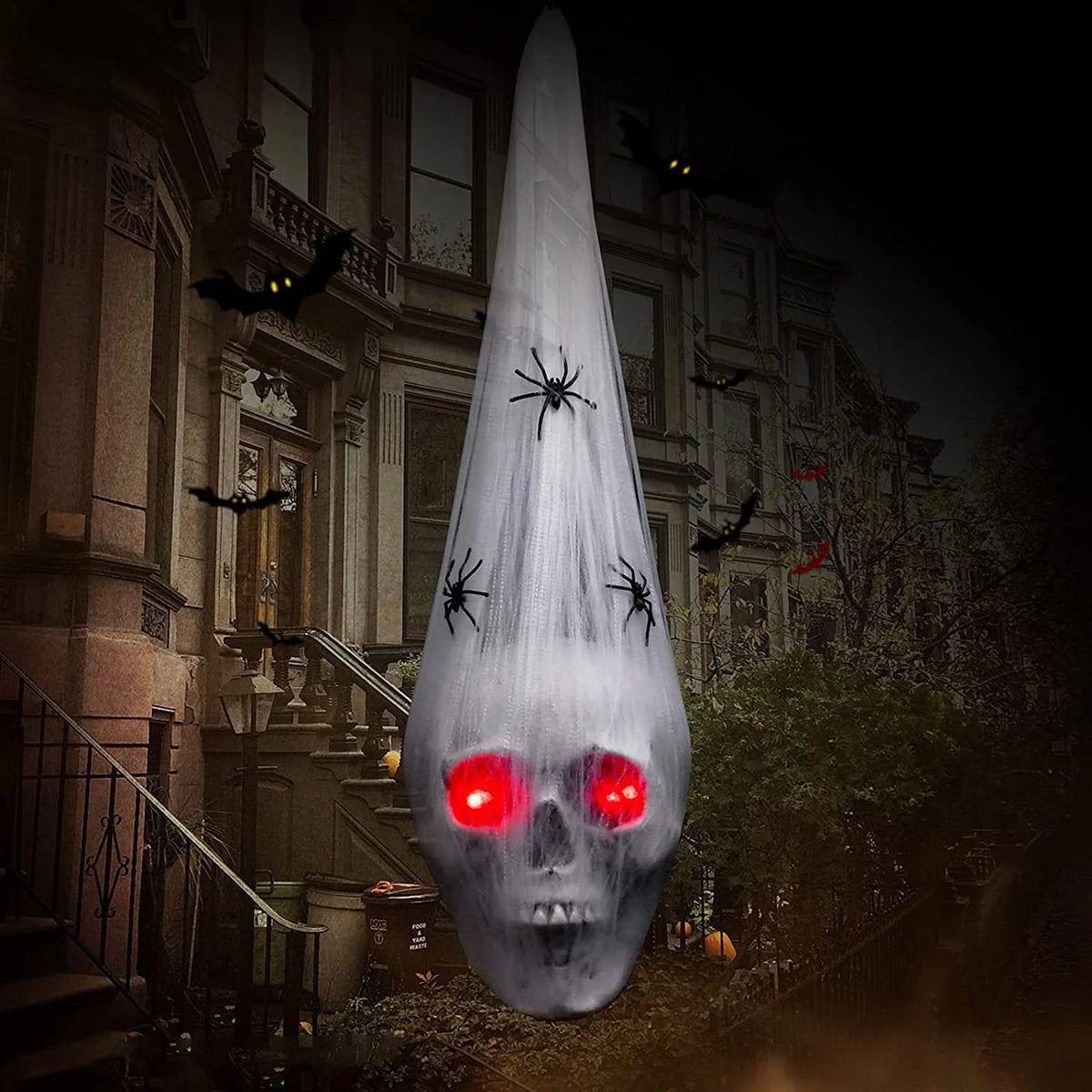 Ghost Decoration Glowing Red Eyes Weatherproof Indoor & Outdoor