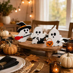 Ghost Figurine Set Whimsical Designs Durable & Lightweight