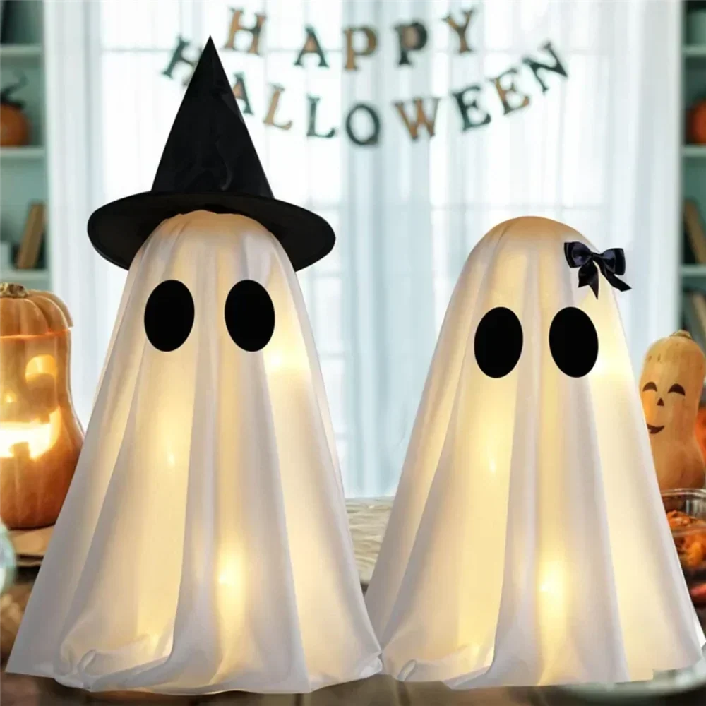 Ghost Figurine Set of Two Freestanding White