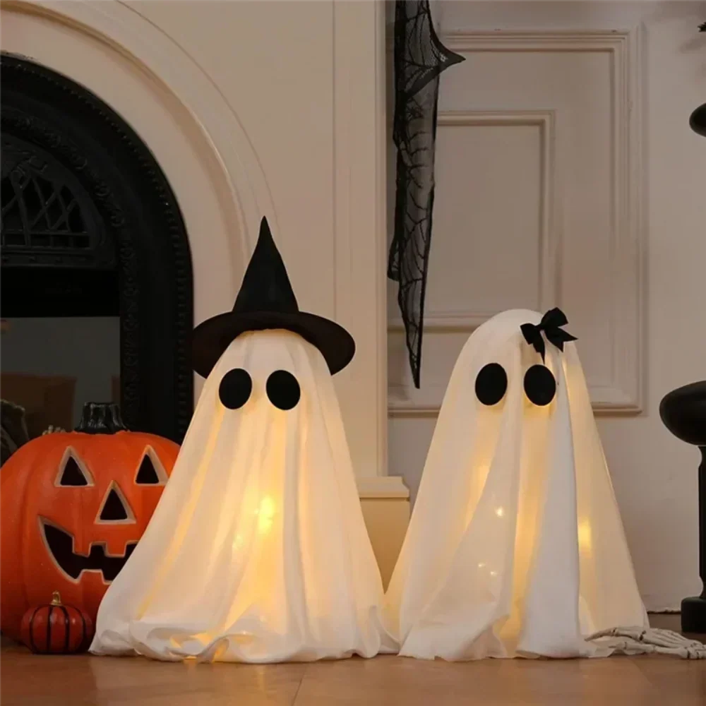 Ghost Figurine Set of Two Freestanding White