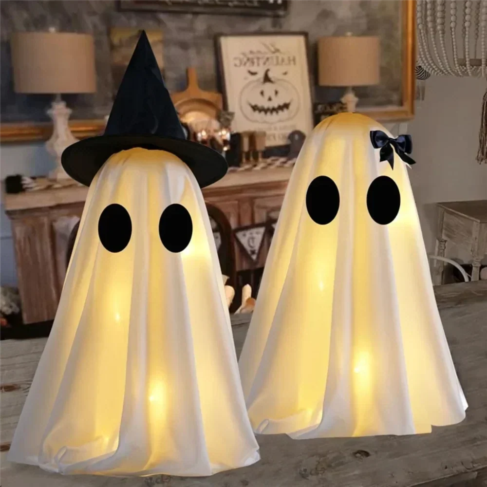 Ghost Figurine Set of Two Freestanding White