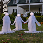 Ghost Garden Stakes Lighted Flickering Set of 3