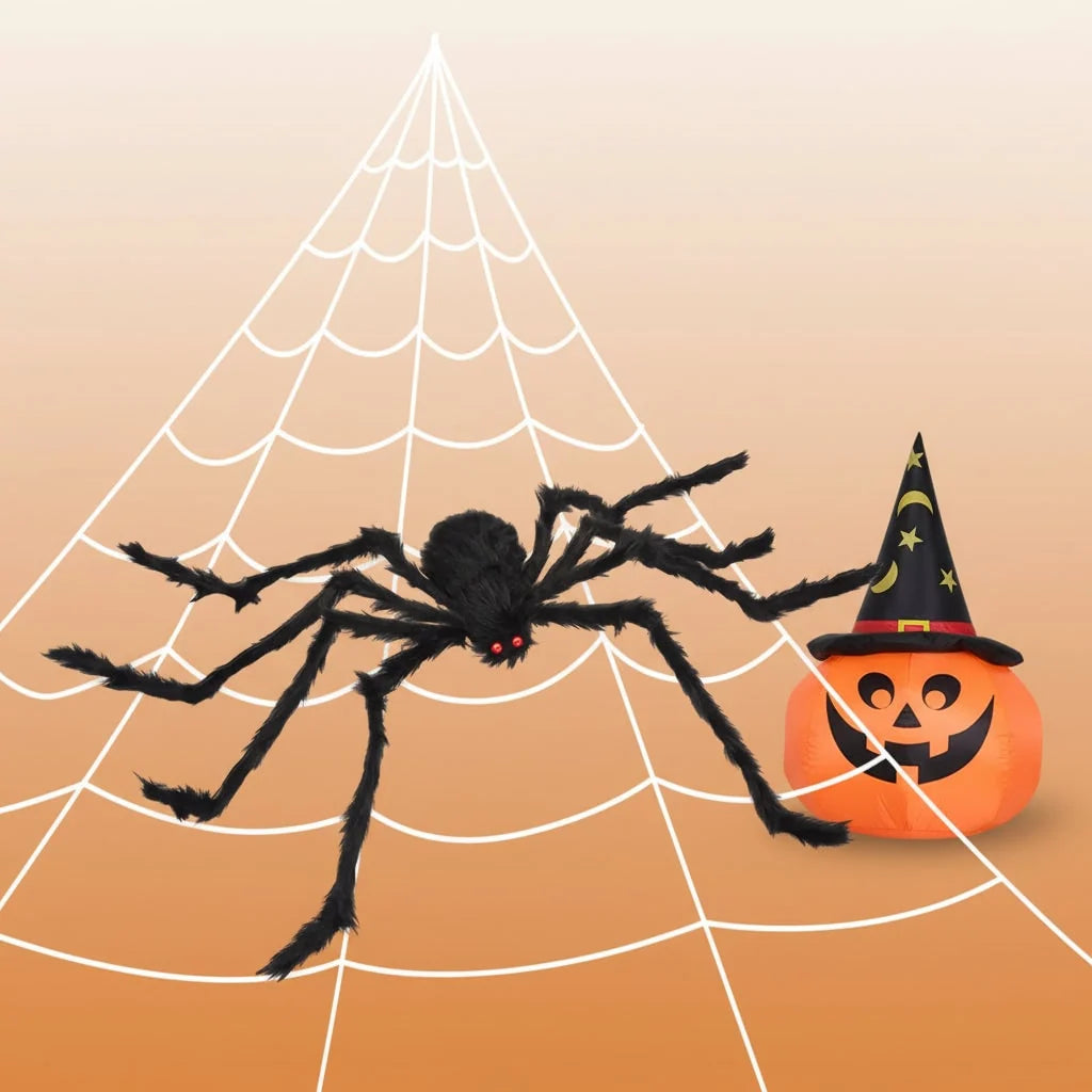 Giant Spider Decoration Poseable Legs & Glowing Eyes