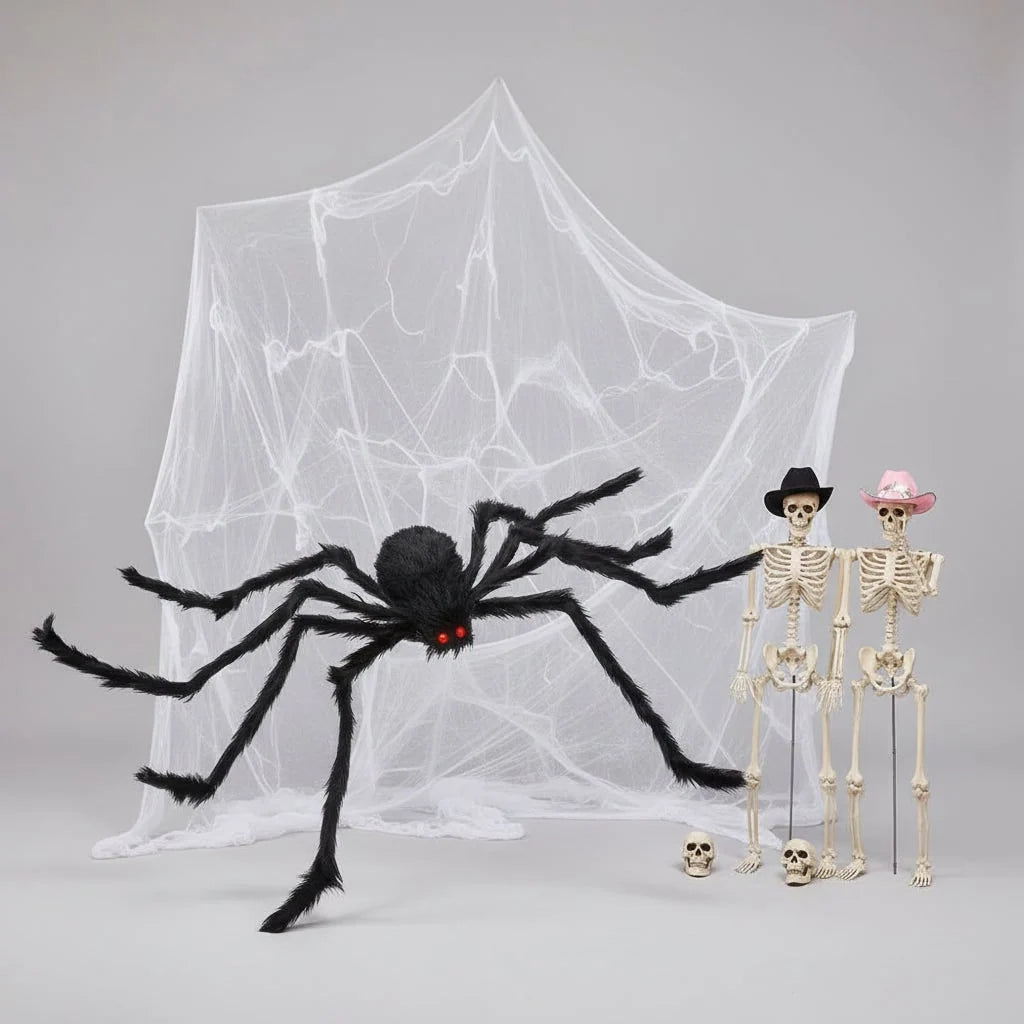 Giant Spider Decoration Poseable Legs & Glowing Eyes