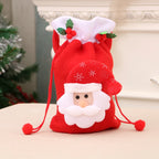 Gift Bag Santa-Themed Soft Felt Sturdy Drawstring
