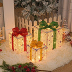 Gift Box Set Pre-Lit Battery Operated Waterproof Set of 3
