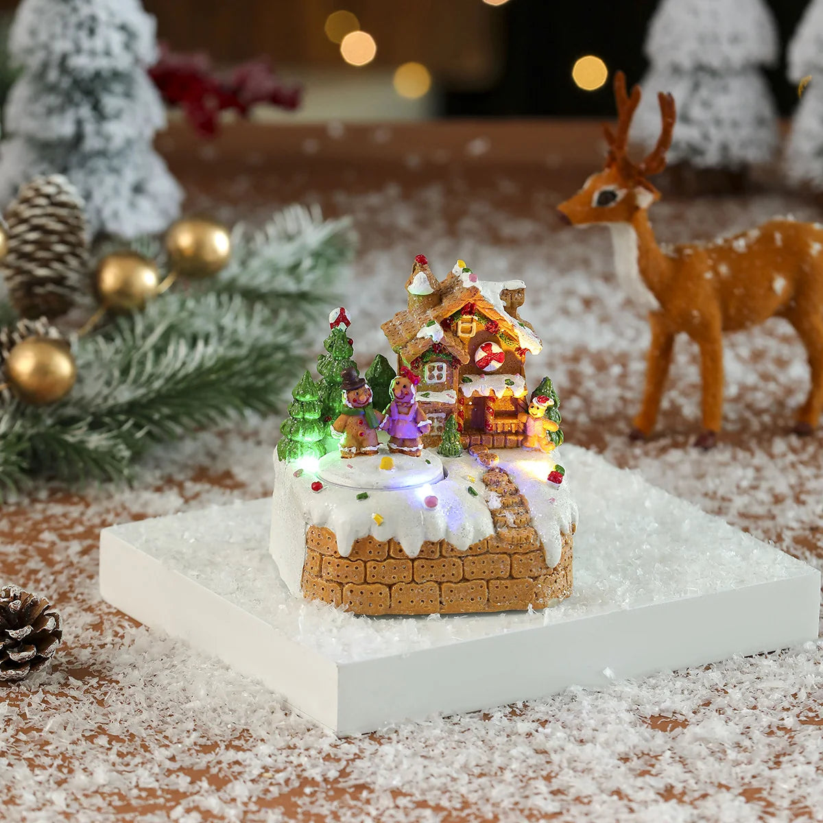 Gingerbread House LED Illuminated Candy-Accented Tabletop Centerpiece