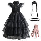 Girls Cake Gown Layered Silhouette Breathable Mesh Bodice
