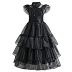 Girls Cake Gown Layered Silhouette Breathable Mesh Bodice