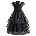 Girls Cake Gown Layered Silhouette Breathable Mesh Bodice