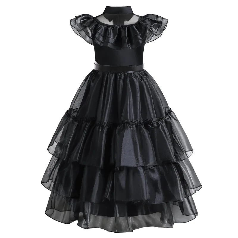 Girls Cake Gown Layered Silhouette Breathable Mesh Bodice