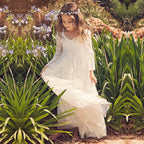 Girls Communion Dress Bohemian Lace Cotton Blend