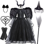 Girls Cosplay Dress Evil Queen Lace Ruffle Ages 4-6
