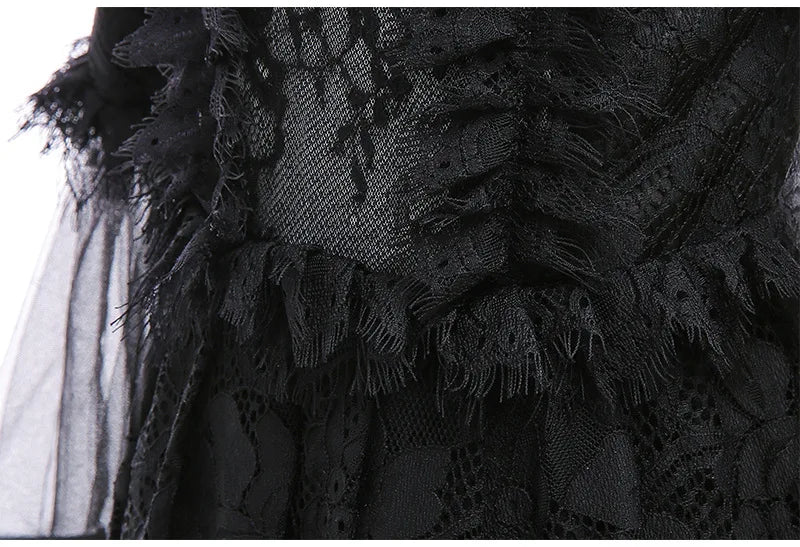 Girls Cosplay Dress Evil Queen Lace Ruffle Ages 4-6