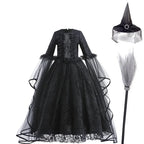 Girls Cosplay Dress Evil Queen Lace Ruffle Ages 4-6