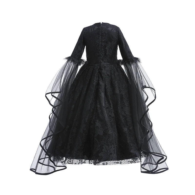 Girls Cosplay Dress Evil Queen Lace Ruffle Ages 4-6