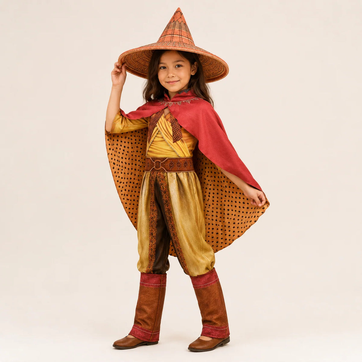 Girls Costume Warrior Princess Jumpsuit Cape & Hat