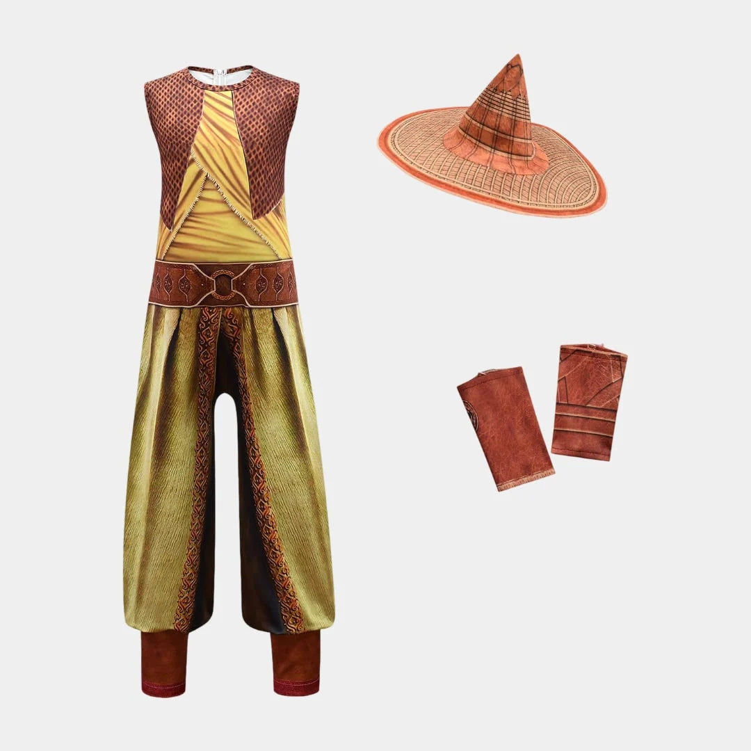 Girls Costume Warrior Princess Jumpsuit Cape & Hat