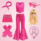 Girls Disco Costume Retro Two-Piece Top & Flared Pants
