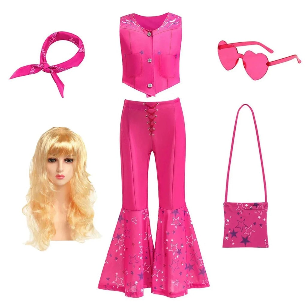 Girls Disco Costume Retro Two-Piece Top & Flared Pants