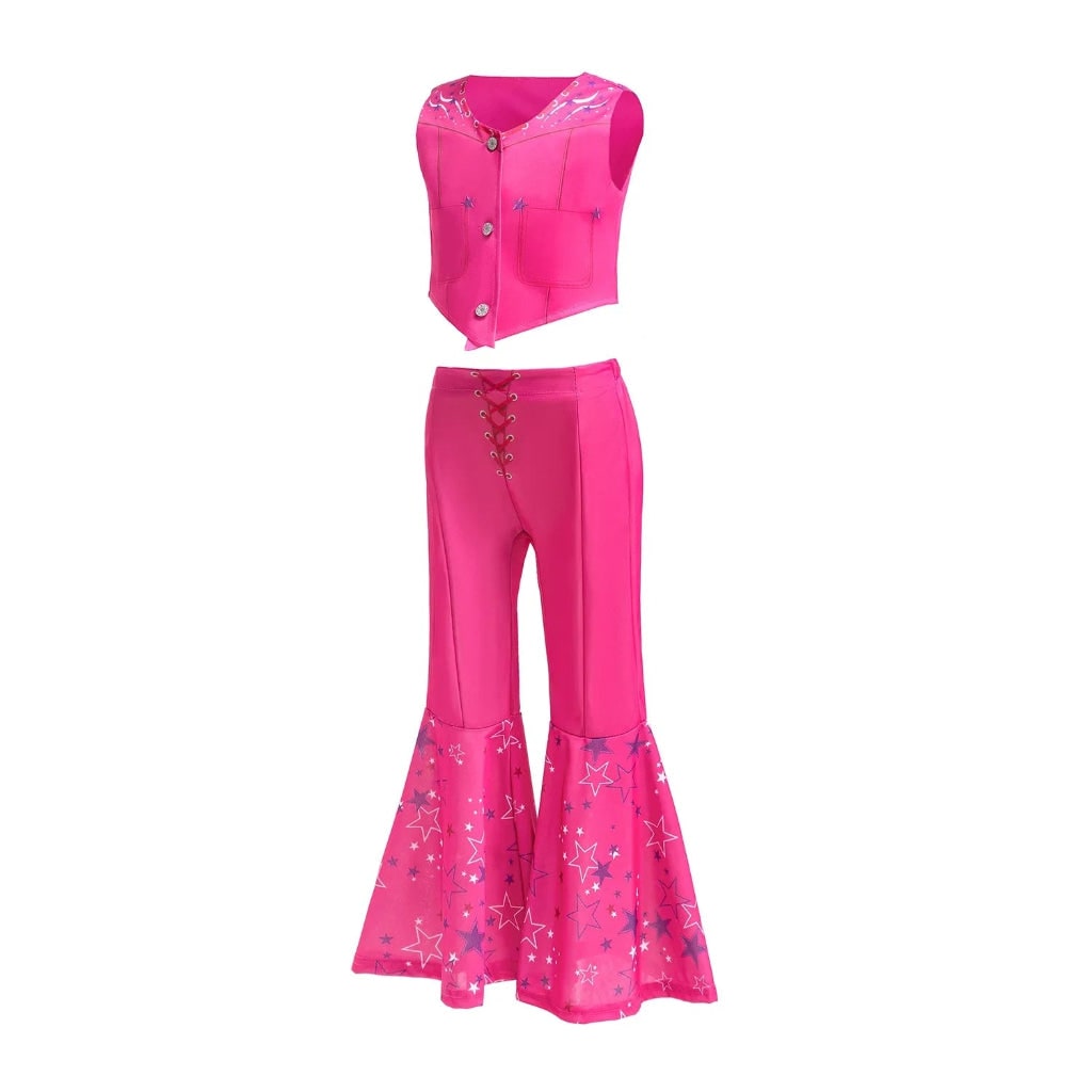 Girls Disco Costume Retro Two-Piece Top & Flared Pants