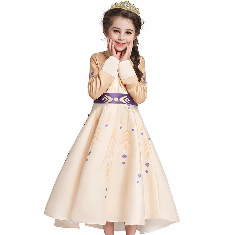 Girls' Princess Dress Long Sleeve Flared Back Bow