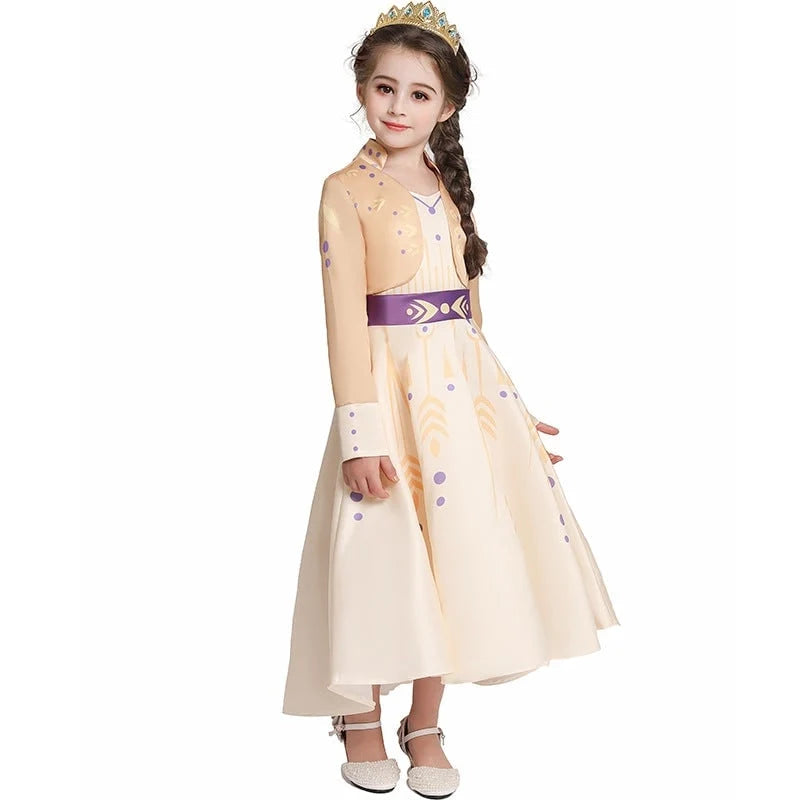 Girls' Princess Dress Long Sleeve Flared Back Bow