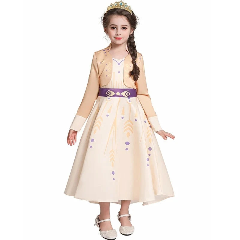 Girls' Princess Dress Long Sleeve Flared Back Bow