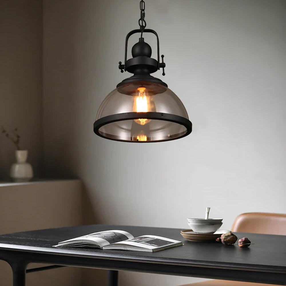 Glare-Free Dimmable Glass Dome Pendant Light