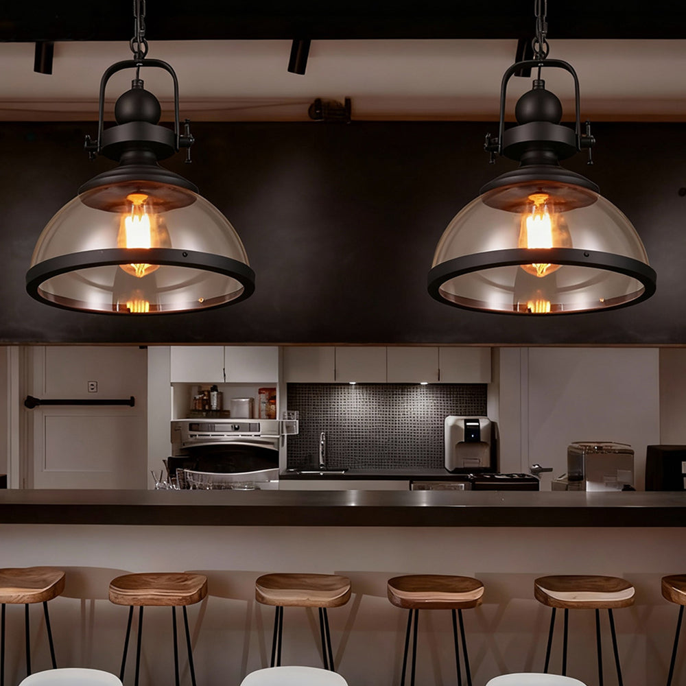 Glare-Free Dimmable Glass Dome Pendant Light