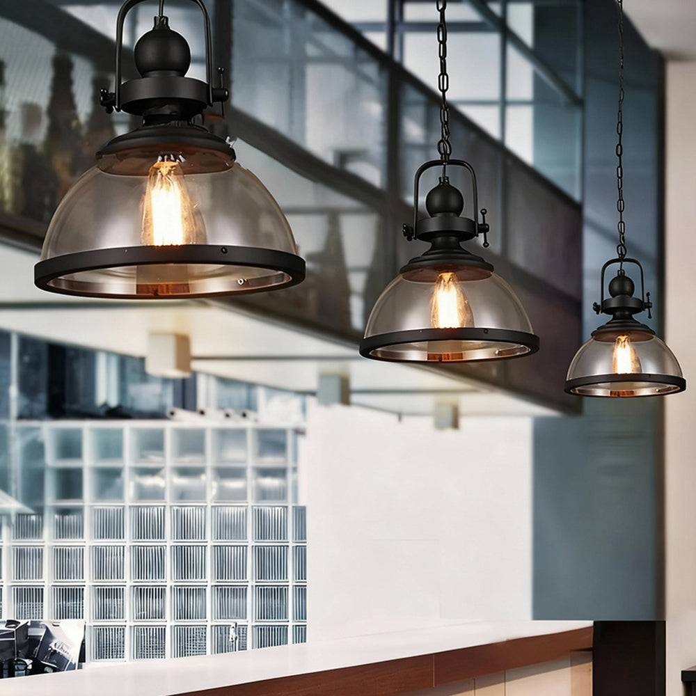 Glare-Free Dimmable Glass Dome Pendant Light