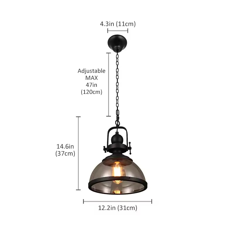 Glare-Free Dimmable Glass Dome Pendant Light