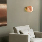 Glare-Free Marshmallow Glass Wall Sconce With Brass Backplate