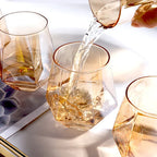 Glass Carafe Set Diamond Relief Beech Wood Stopper