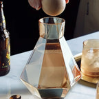Glass Carafe Set Diamond Relief Beech Wood Stopper
