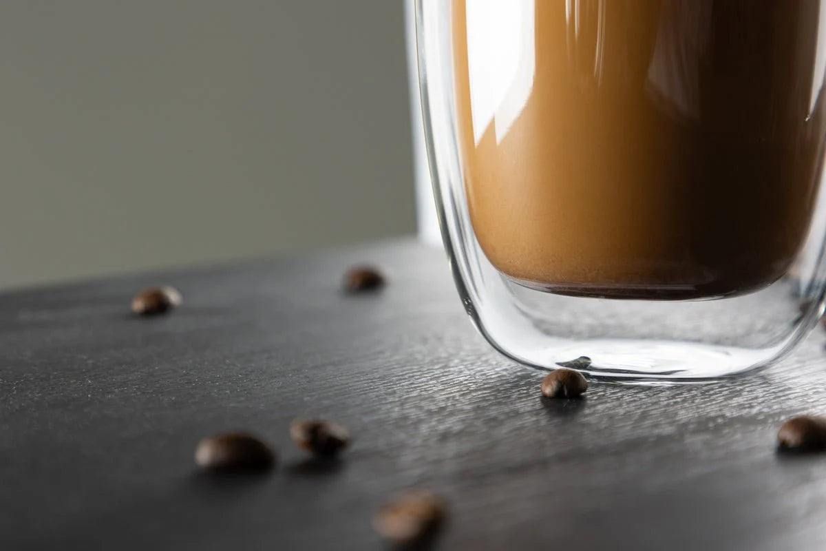 Glass Coffee Cups Transparent Heat-Resistant Set of 2
