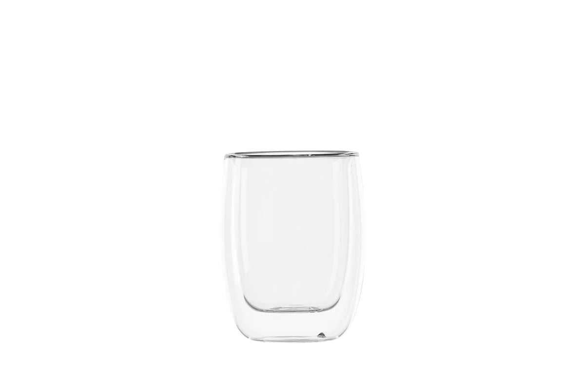 Glass Coffee Cups Transparent Heat-Resistant Set of 2
