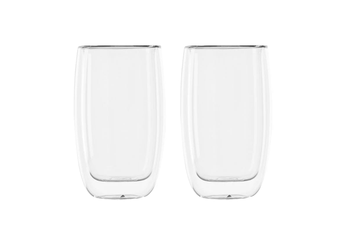Glass Coffee Cups Transparent Heat-Resistant Set of 2
