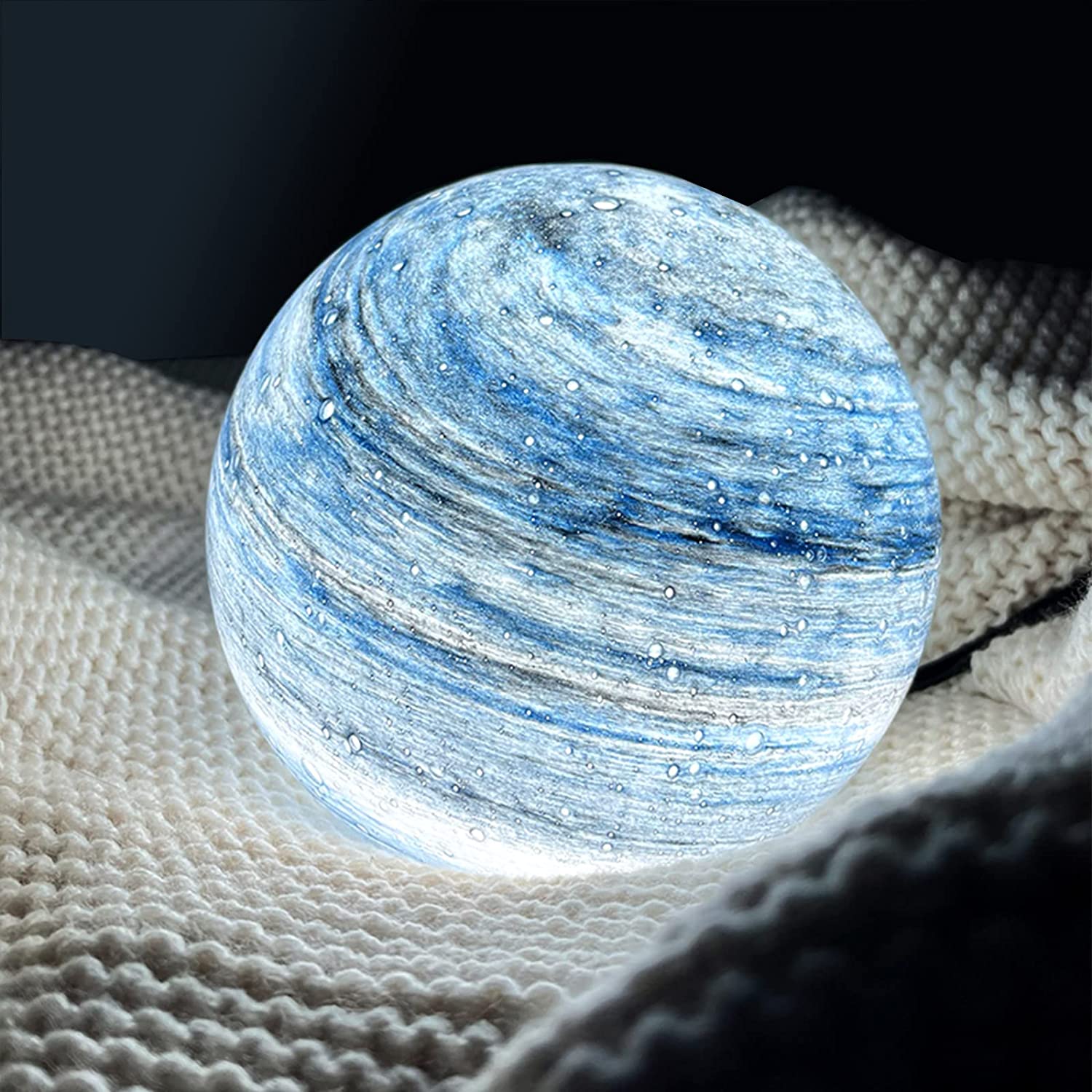 Glass Color-Changing Moon Lamp (USB Rechargeable, Remote)
