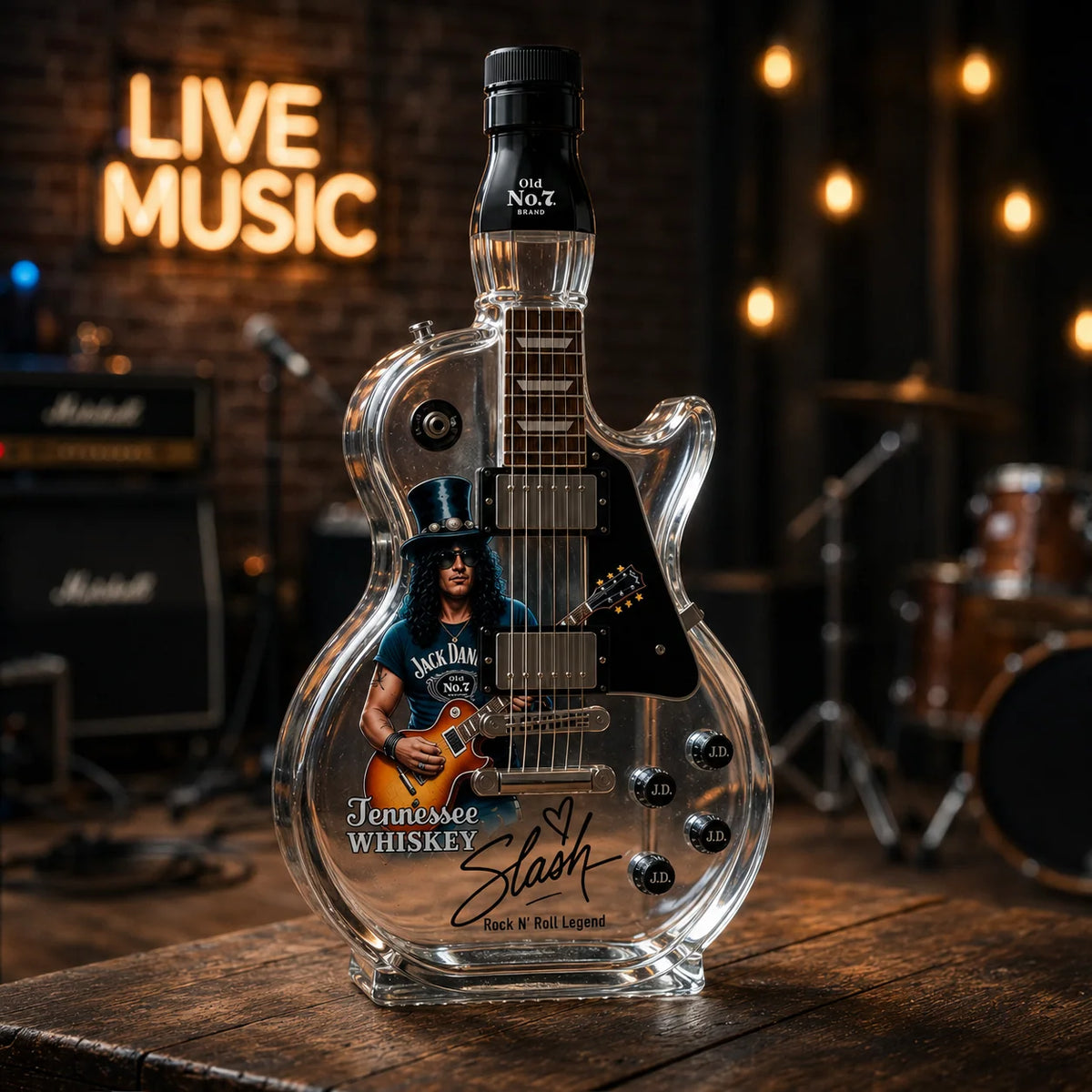 Glass Decanter Guitar-Shaped Transparent Glass Decor