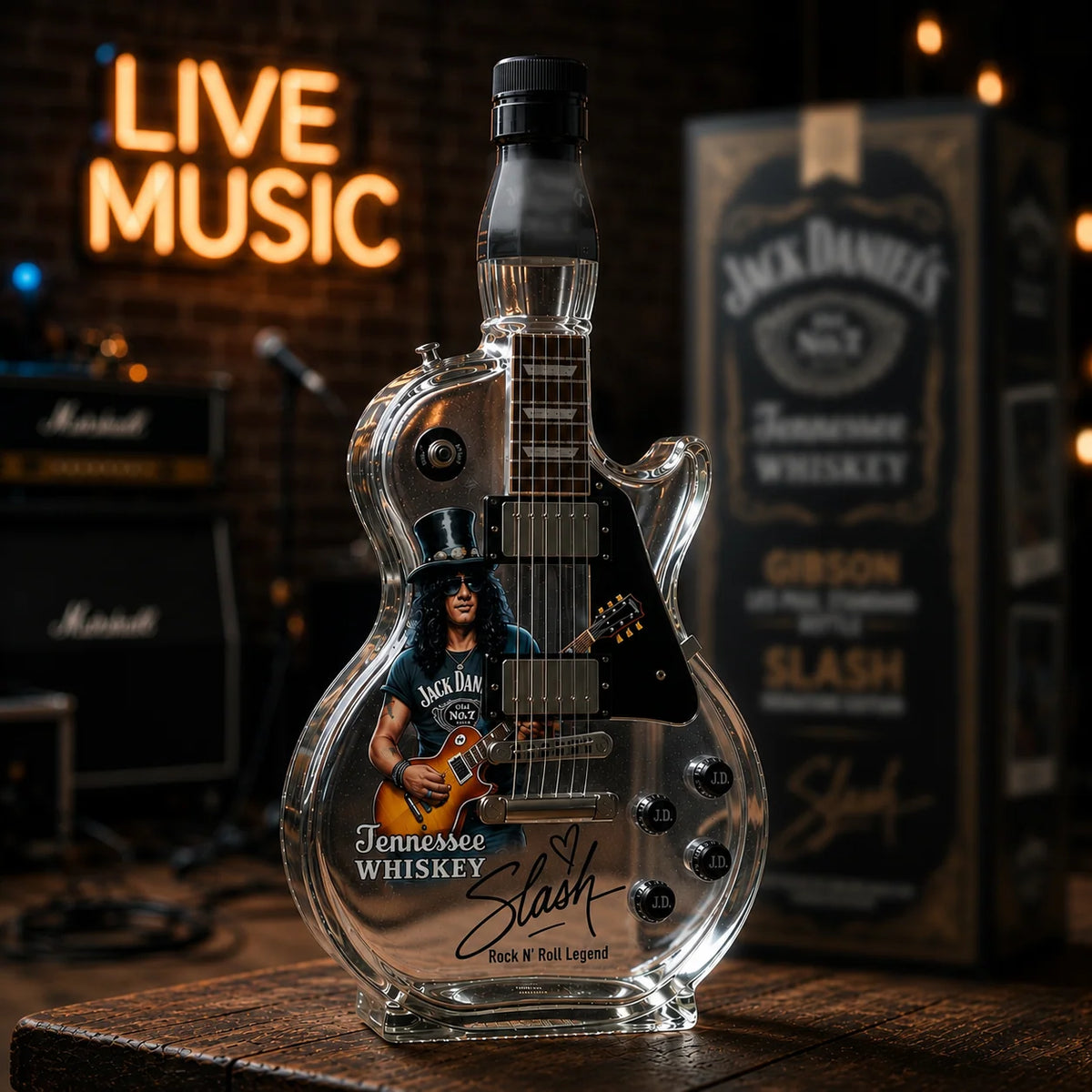 Glass Decanter Guitar-Shaped Transparent Glass Decor