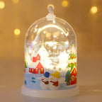 Glass Dome Decoration Warm White LED Santa Snow Scene