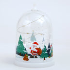 Glass Dome Decoration Warm White LED Santa Snow Scene