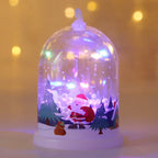 Glass Dome Decoration Warm White LED Santa Snow Scene