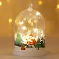Glass Dome Decoration Warm White LED Santa Snow Scene