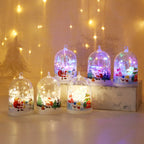 Glass Dome Santa Snow Scene Warm White LEDs