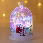 Glass Dome Santa Snow Scene Warm White LEDs