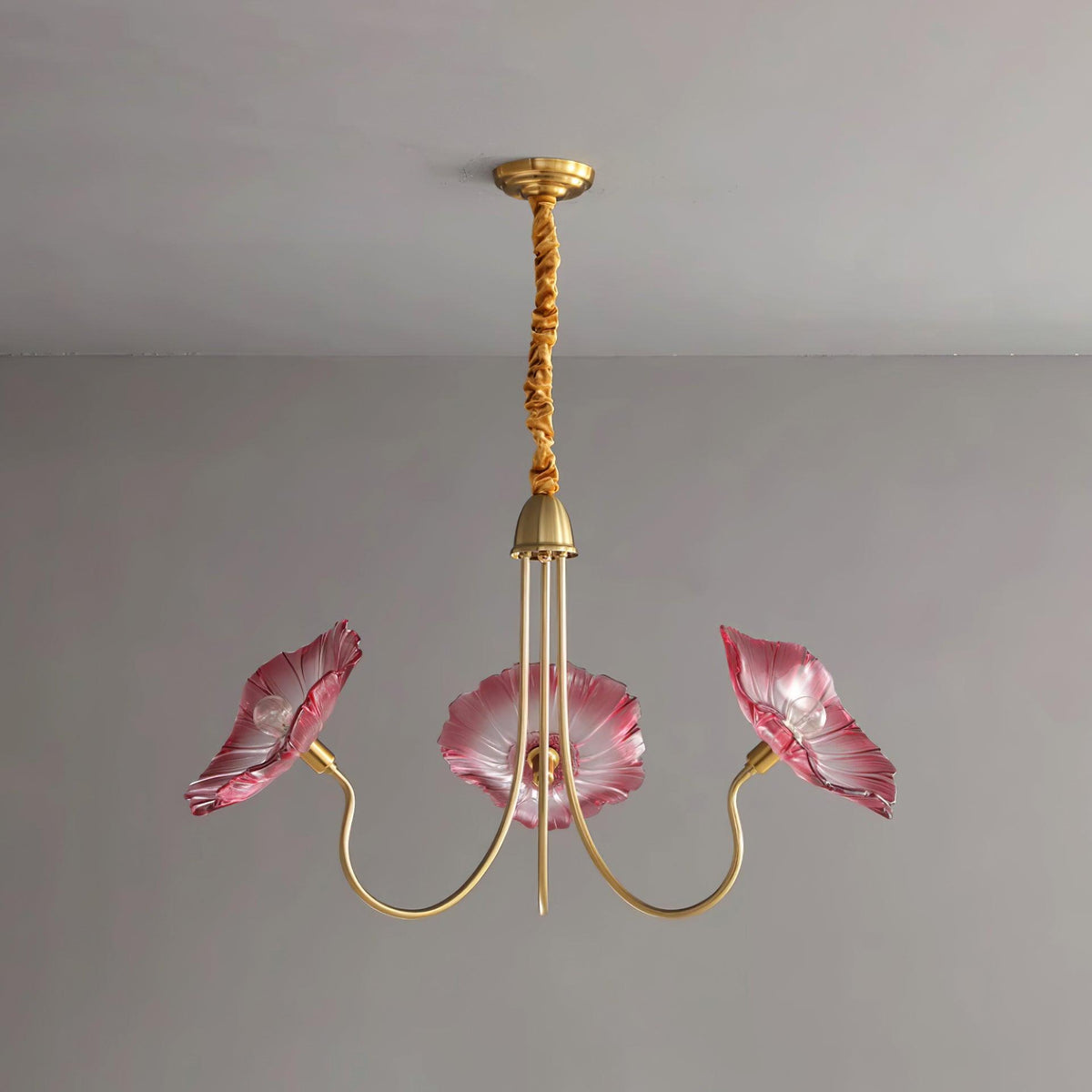 Glass Flower Chandelier Frosted Glass Soft Diffused Light