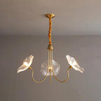 Glass Flower Chandelier Frosted Glass Soft Diffused Light