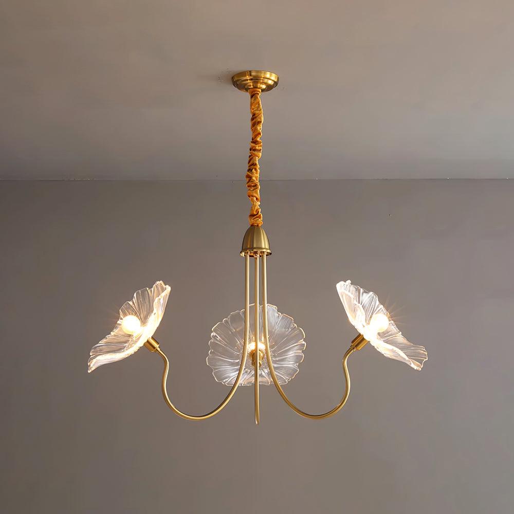Glass Flower Chandelier Frosted Glass Soft Diffused Light